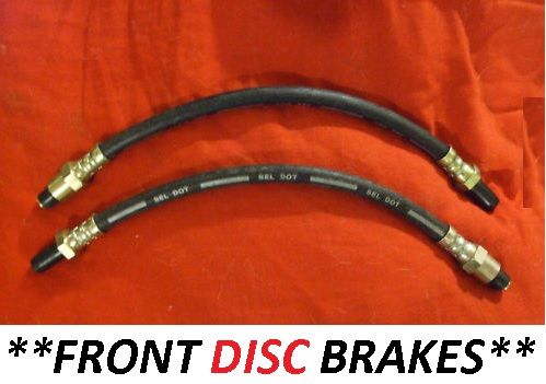 FRONT BRAKE HOSES x2 (Triumph TR3 & TR4) (Triumph TR3 & TR4) (** Disc Brakes **) (**From 1957- 61**)